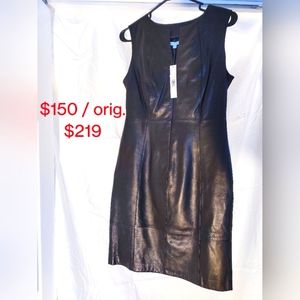 Leather Dress | Black | Size 4 | ANTONIO MELANI